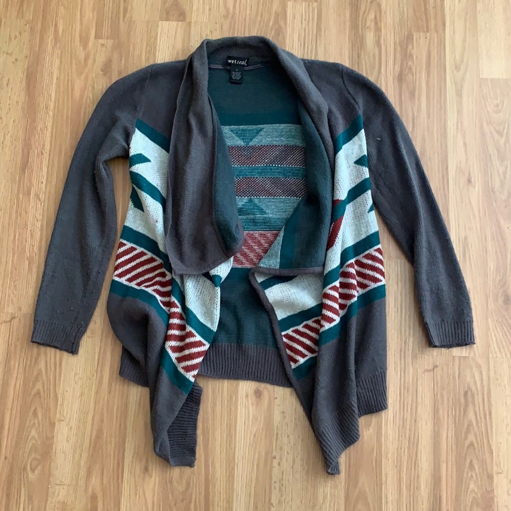 Gray tribal cardigan